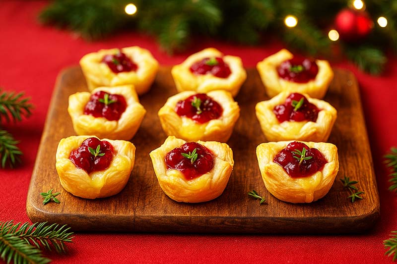[Cranberry Brie Puff Pastry Bites]