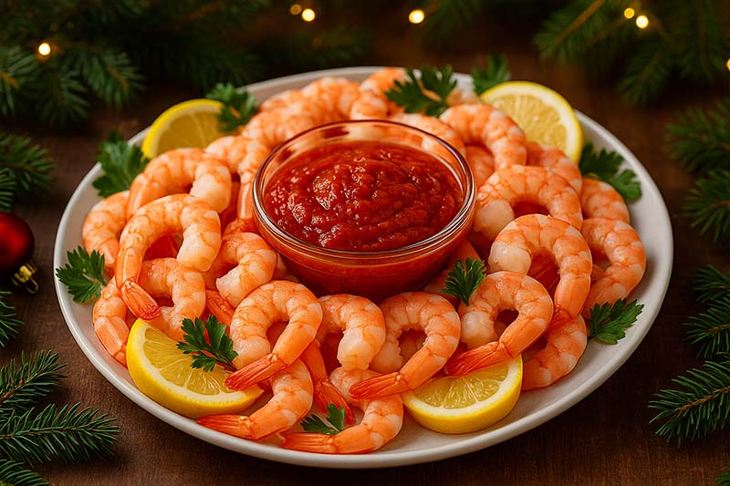 [Holiday Shrimp Cocktail Platter]